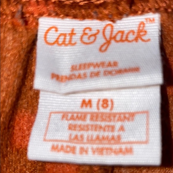 CAT & JACK brown orange print pajama pants elastic waistband soft cozy NEW SZ 8 - Picture 4 of 7